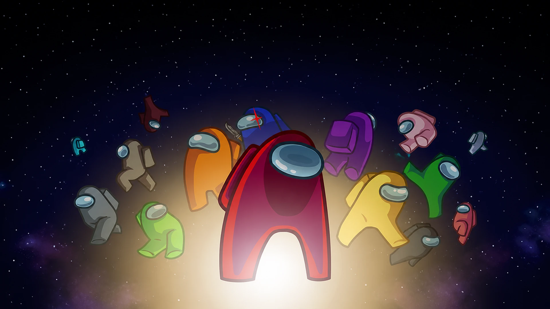 The recognizable colorful crewmates in official Among Us artwork