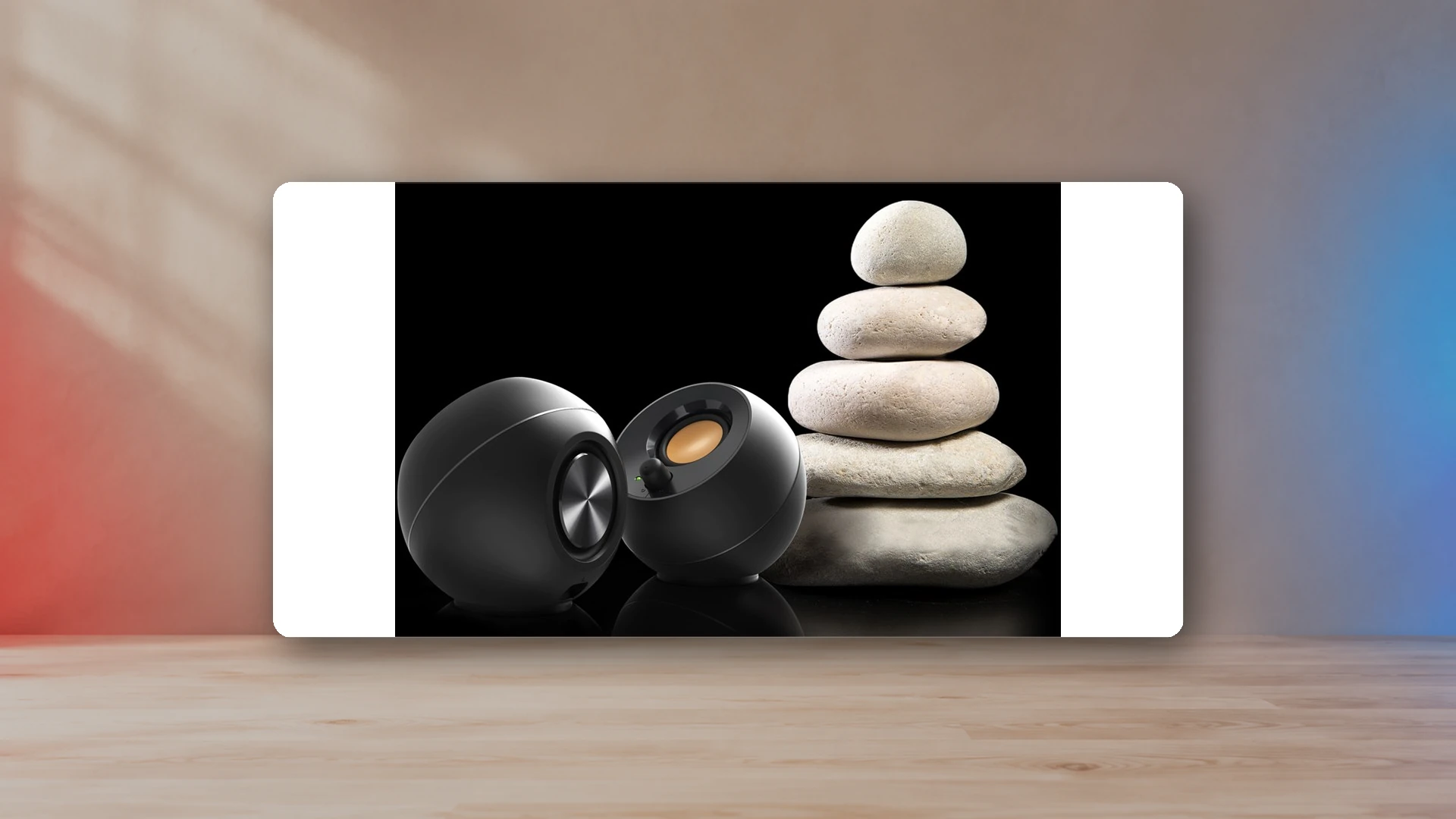 Creative Pebble desktop speakers used as an example of a compact speaker pair