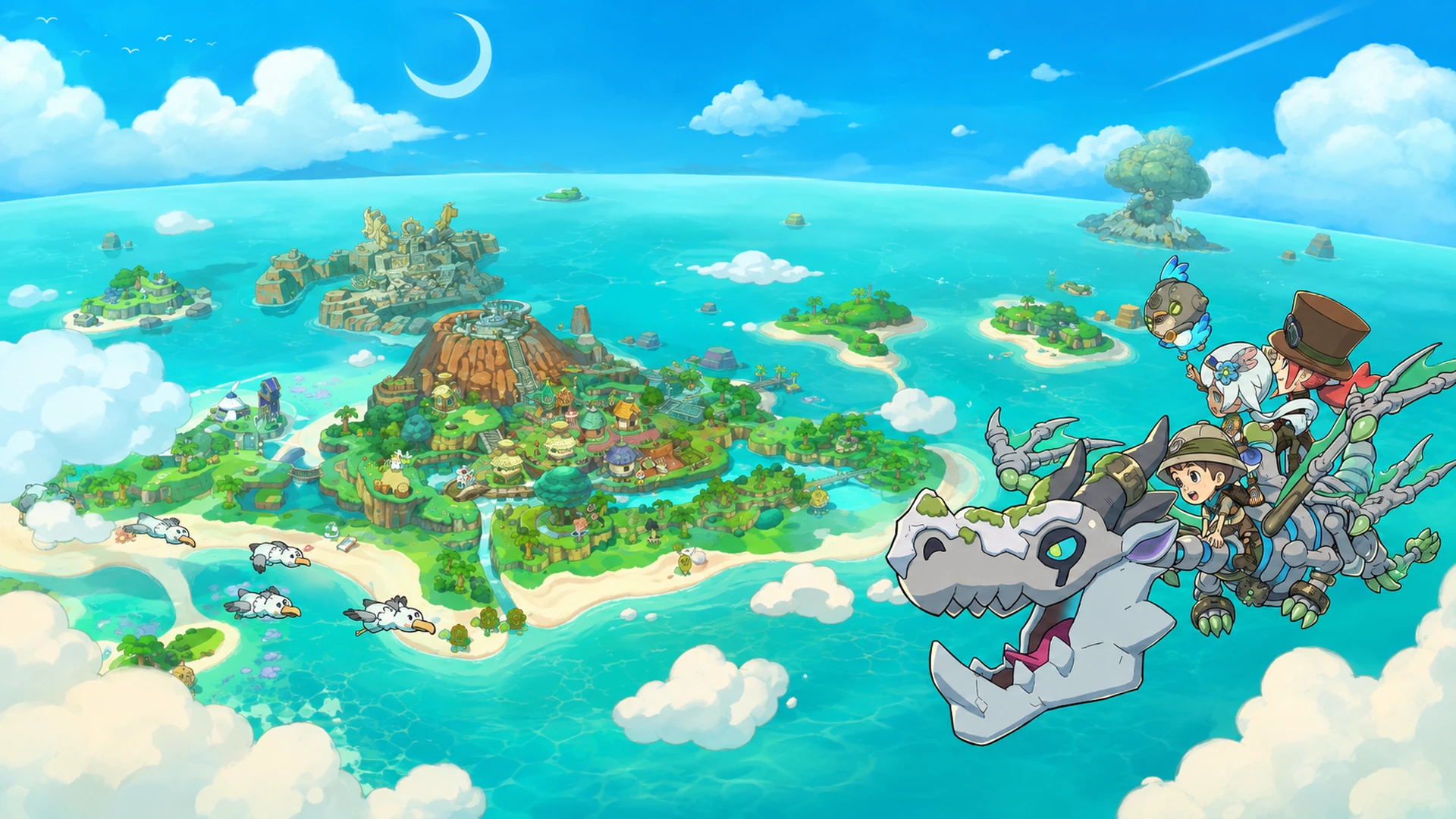 Colorful characters adventuring in official Fantasy Life i artwork