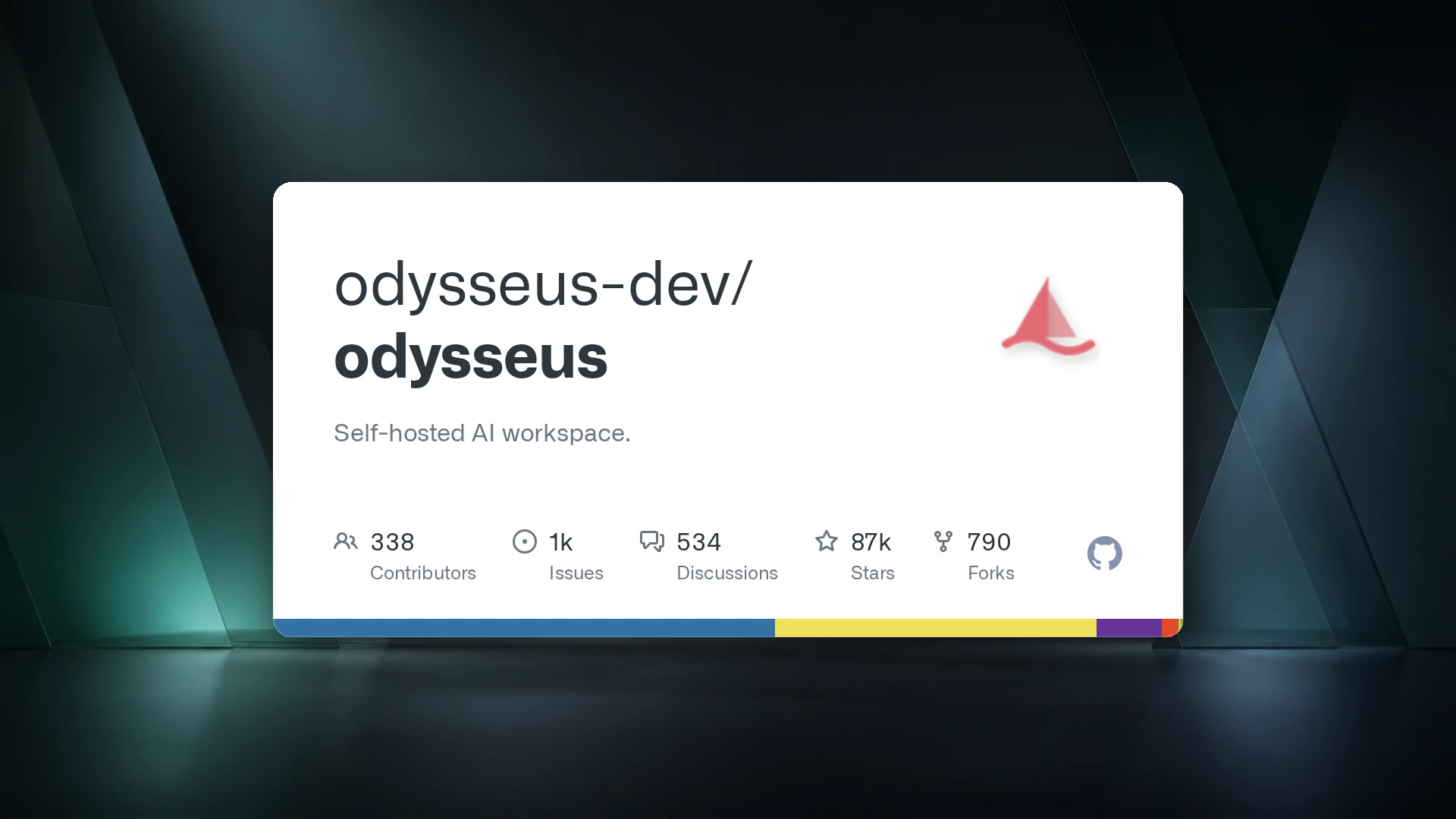 The real Odysseus open-source AI workspace interface or repository presentation