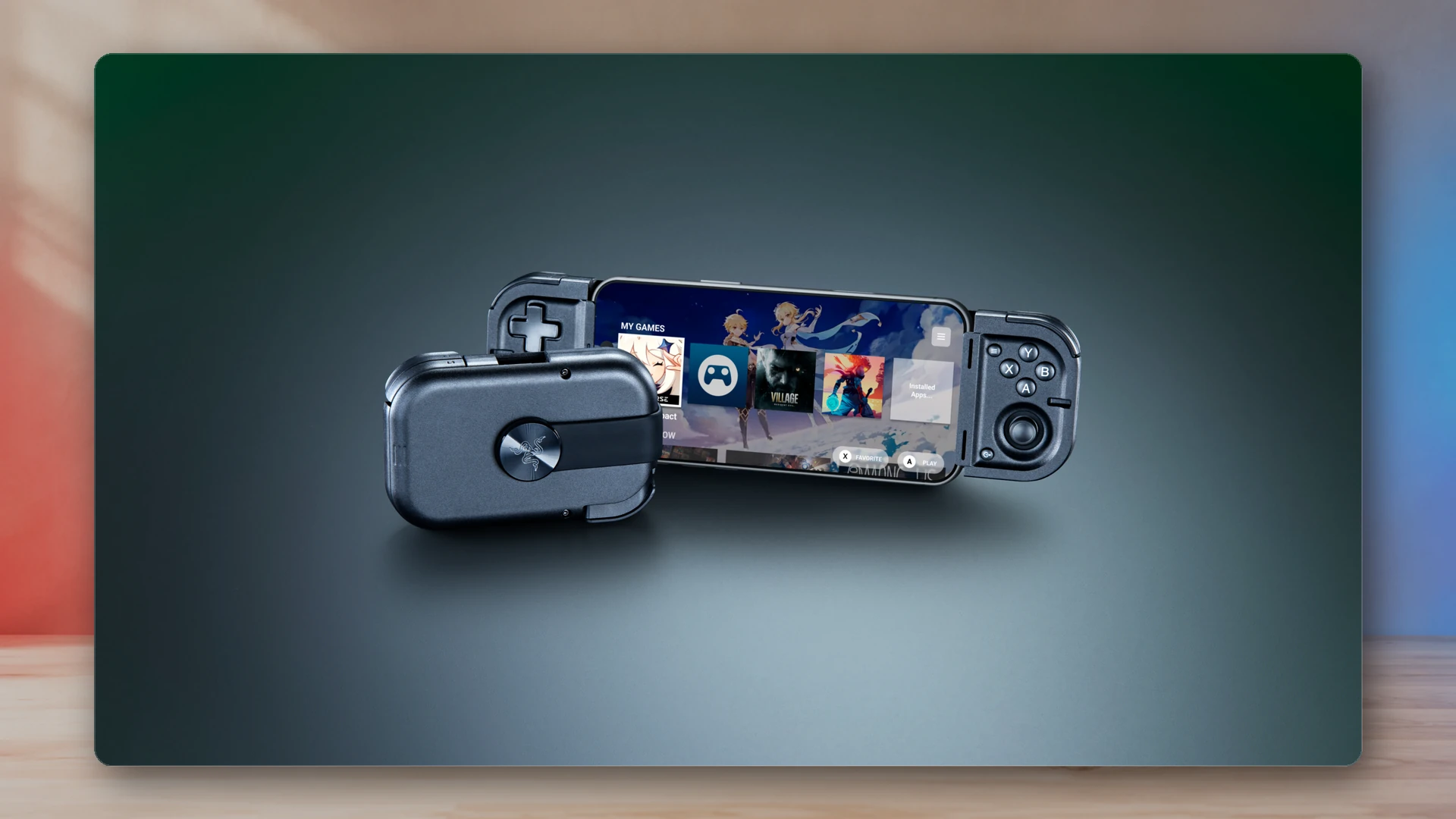 The real Razer Prio shown folded and unfolded with a phone