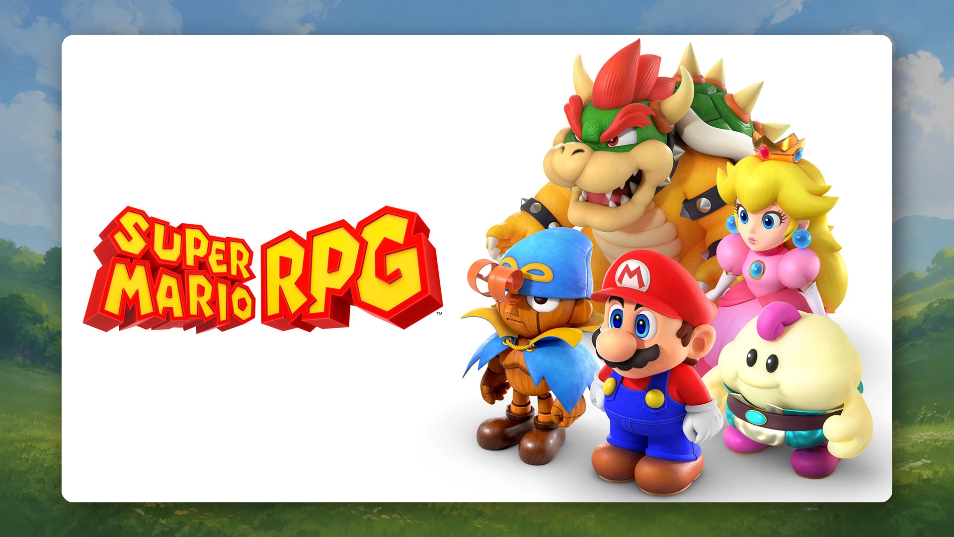 Mario and party members in official Super Mario RPG artwork