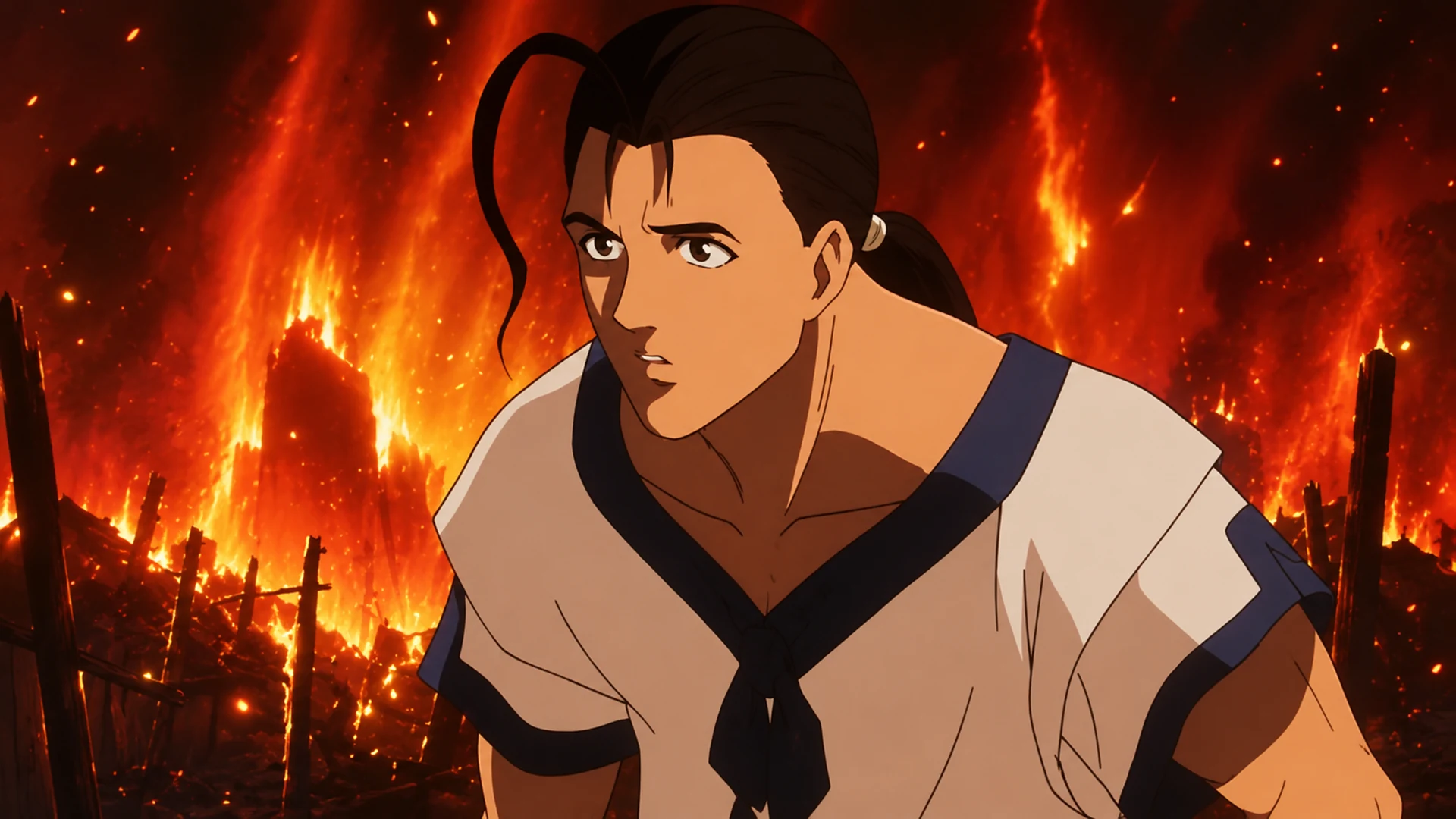 Original Xenogears source image for the Lahan incident and Fei near Weltall
